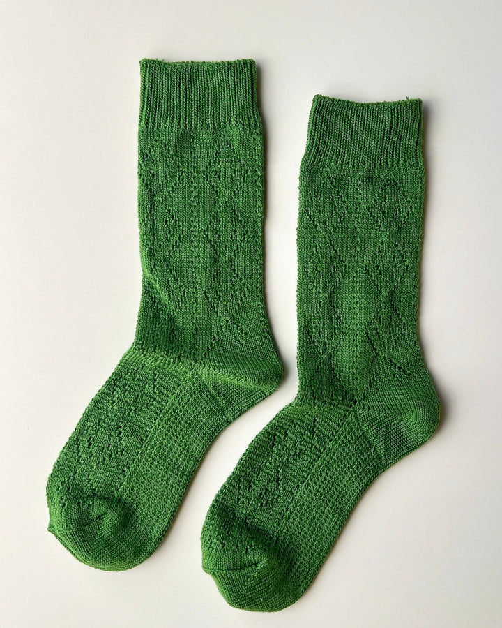 Le Bon Shoppe | Modal eyelet socks | Palm Green