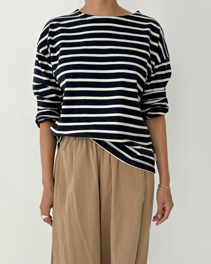 Le Bon Shoppe | Sailor Top | Navy with white stripe
