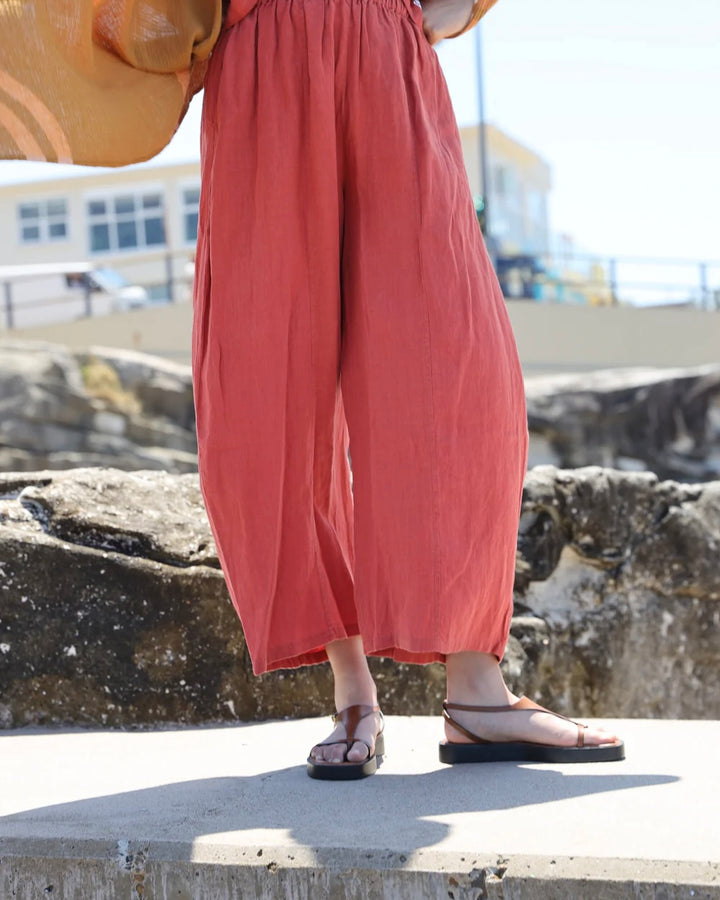 LF Markey | Basic Linen Trousers | Paprika