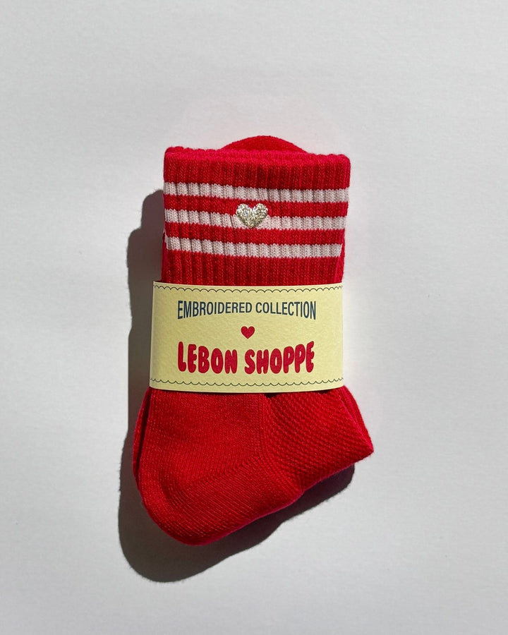 Le Bon Shoppe | Embroidered Girlfriend Socks |Scarlett  & heart