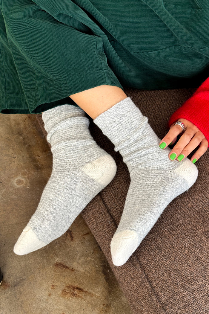 Le Bon Shoppe | Wool Waffled Socks | Stone Cream