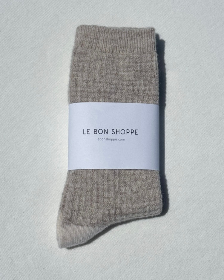 Le Bon Shoppe | Wool Waffled Socks | Oatmeal Cream