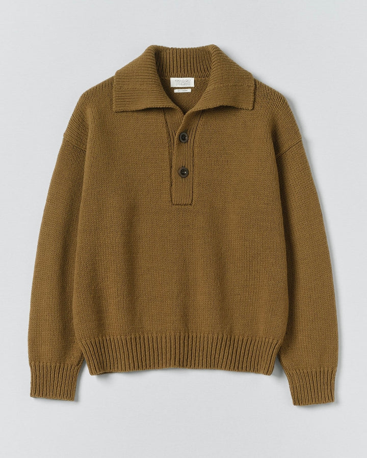 Toast | Half Placket Wool Pullover | Acorn